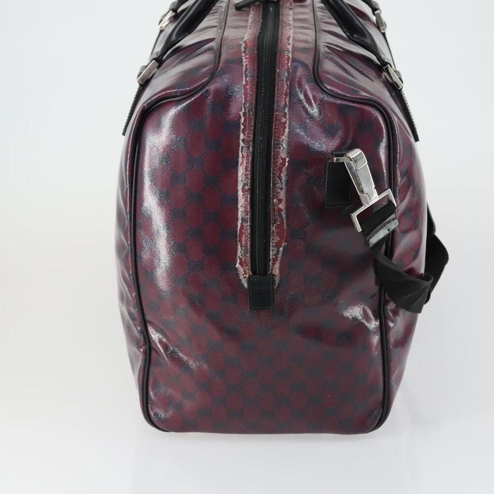 GUCCI GG Crystal Boston Bag Coated Canvas 2way Red Silver 203696 Auth 151447 - Picture 3 of 16